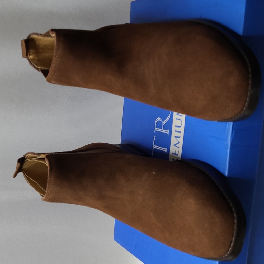 Tr Premium Roberto Brown Suede Leather Casual Boots Size 8.5 Nib View 2